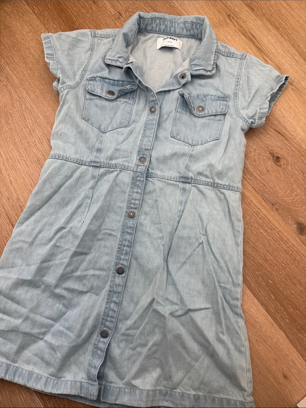 Old Navy Light Denim Blue Button-Front Shirt Dress for Kids Size L (10-12)